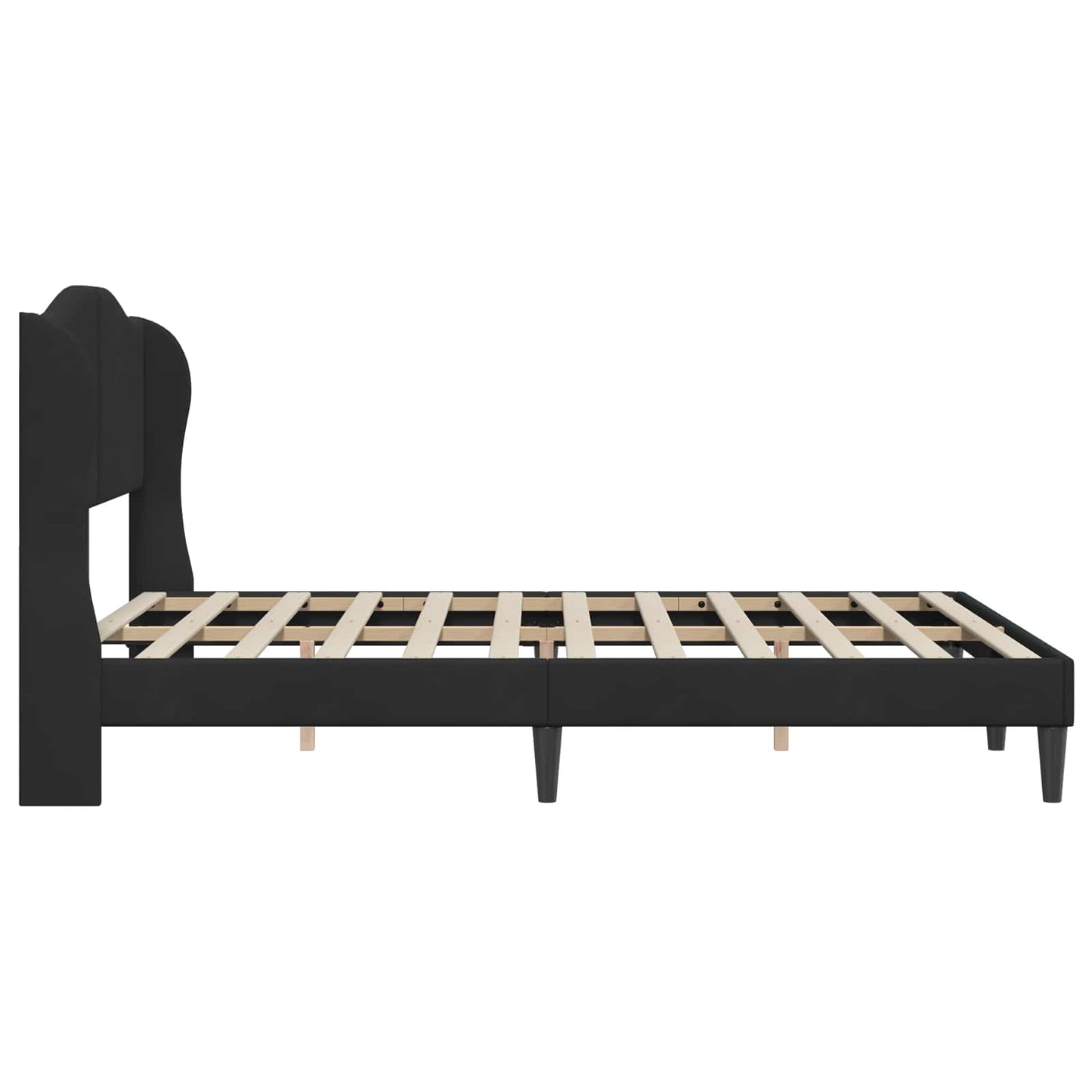 Struttura del letto con testiera Nero 160 x 200 cm Velluto | homemem39