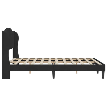 Struttura del letto con testiera Nero 160 x 200 cm Velluto | homemem39