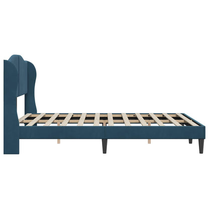 Struttura del letto con testiera Blu 160 x 200 cm Velluto | homemem39
