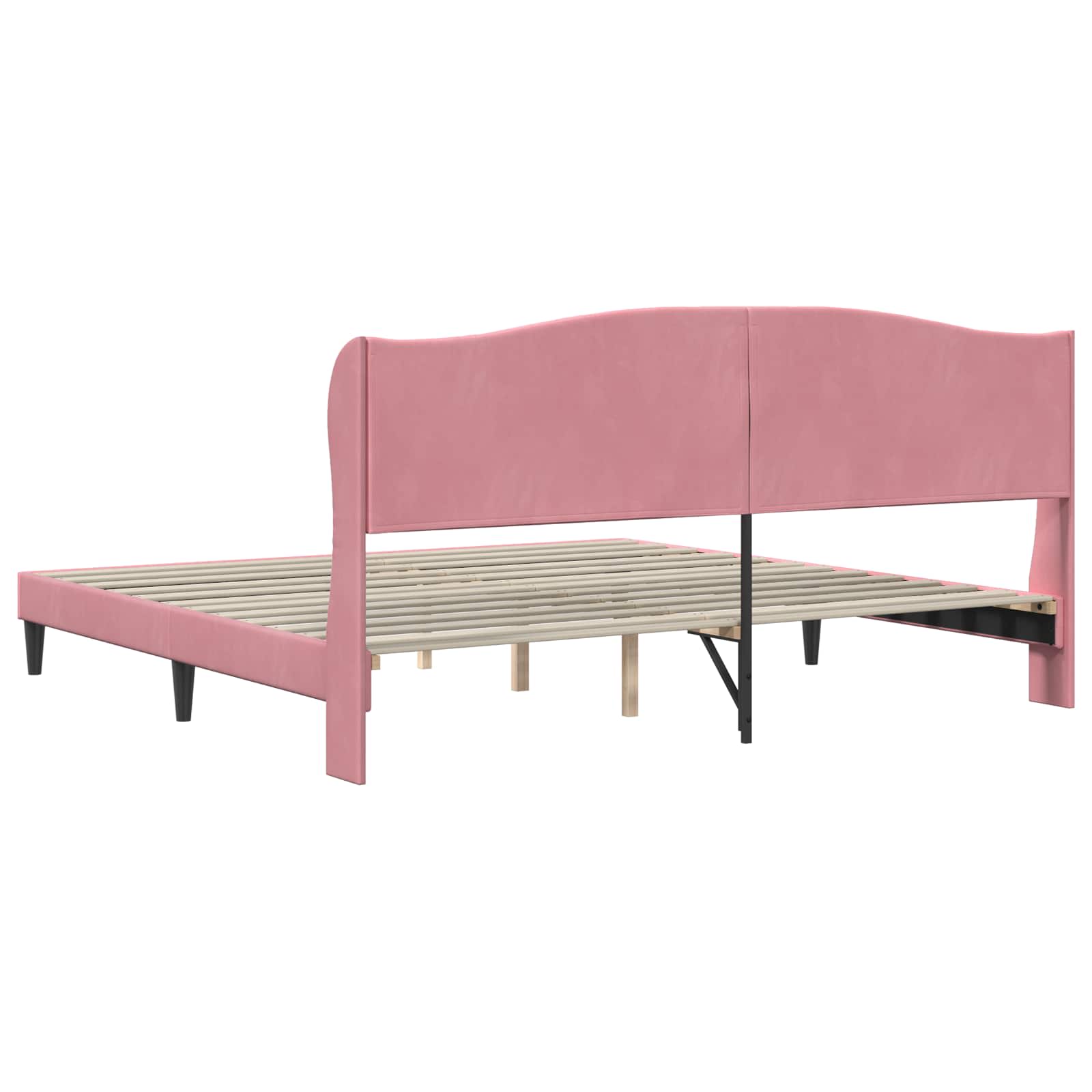 Struttura del letto con testiera Rosa 180 x 200 cm Velluto | homemem39