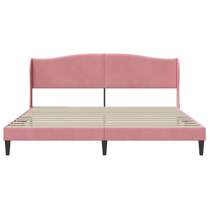 Struttura del letto con testiera Rosa 180 x 200 cm Velluto | homemem39
