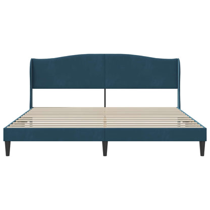 Struttura del letto con testiera Blu 180 x 200 cm Velluto | homemem39