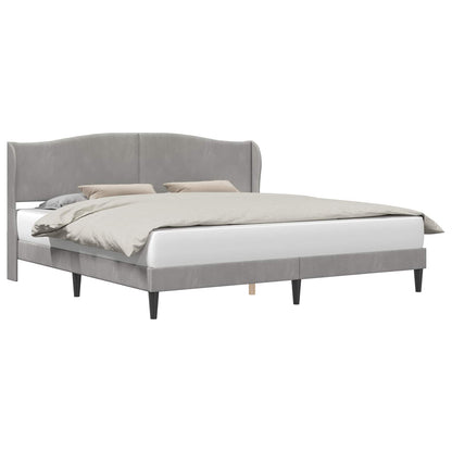 Struttura del letto Grigio Chiaro 200 x 200 cm Velluto | homemem39