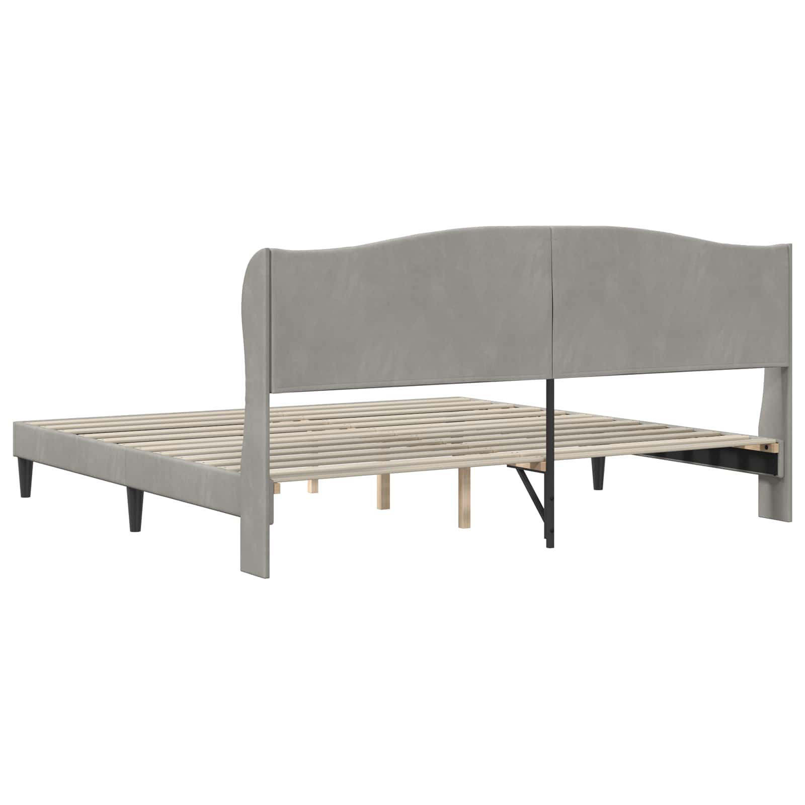 Struttura del letto Grigio Chiaro 200 x 200 cm Velluto | homemem39