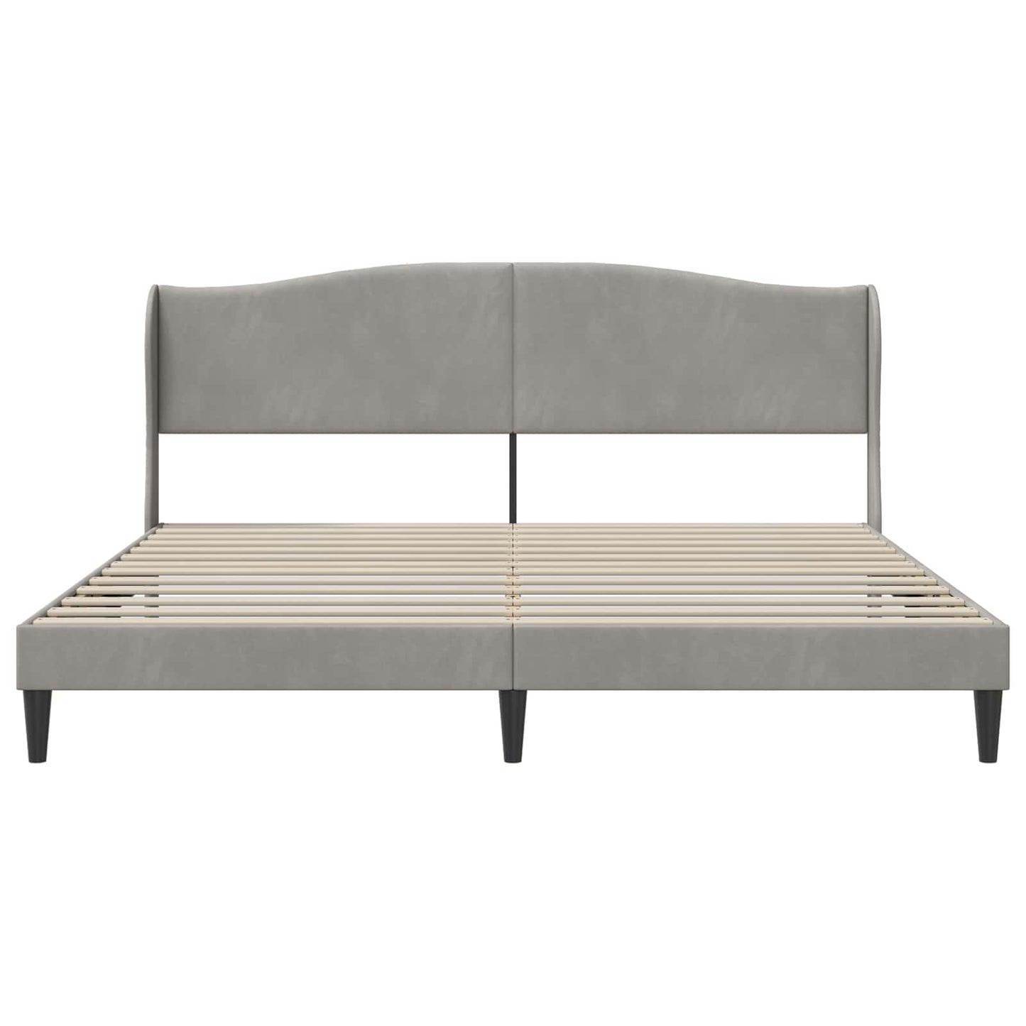 Struttura del letto Grigio Chiaro 200 x 200 cm Velluto | homemem39
