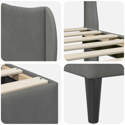 Struttura del letto Grigio Scuro 200 x 200 cm Velluto | homemem39