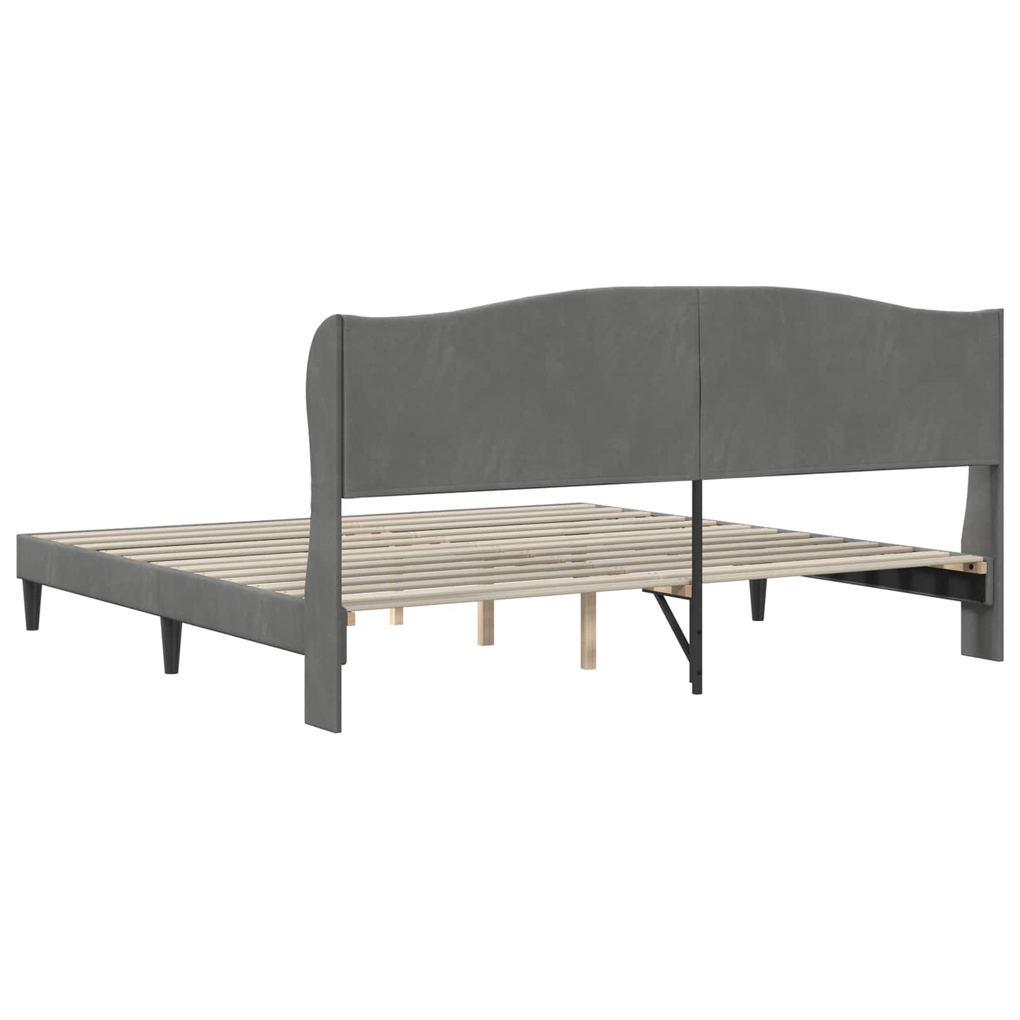 Struttura del letto Grigio Scuro 200 x 200 cm Velluto | homemem39
