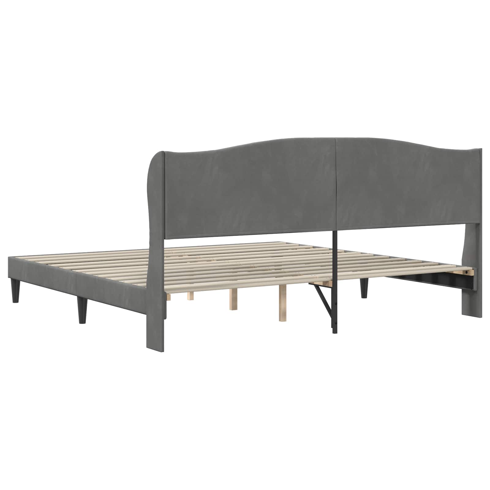 Struttura del letto Grigio Scuro 200 x 200 cm Velluto | homemem39