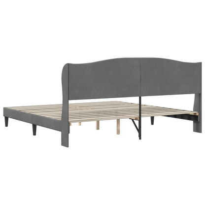 Struttura del letto Grigio Scuro 200 x 200 cm Velluto | homemem39