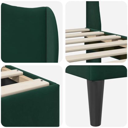 Struttura del letto Verde Scuro 200 x 200 cm Velluto | homemem39