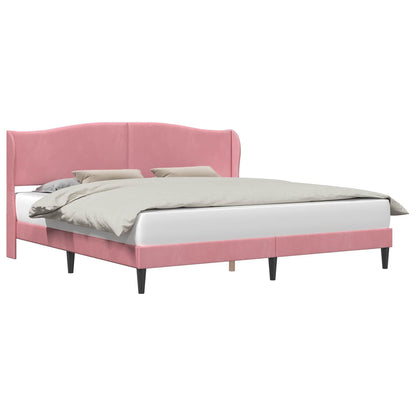 Struttura del letto con testiera Rosa 200 x 200 cm Velluto | homemem39