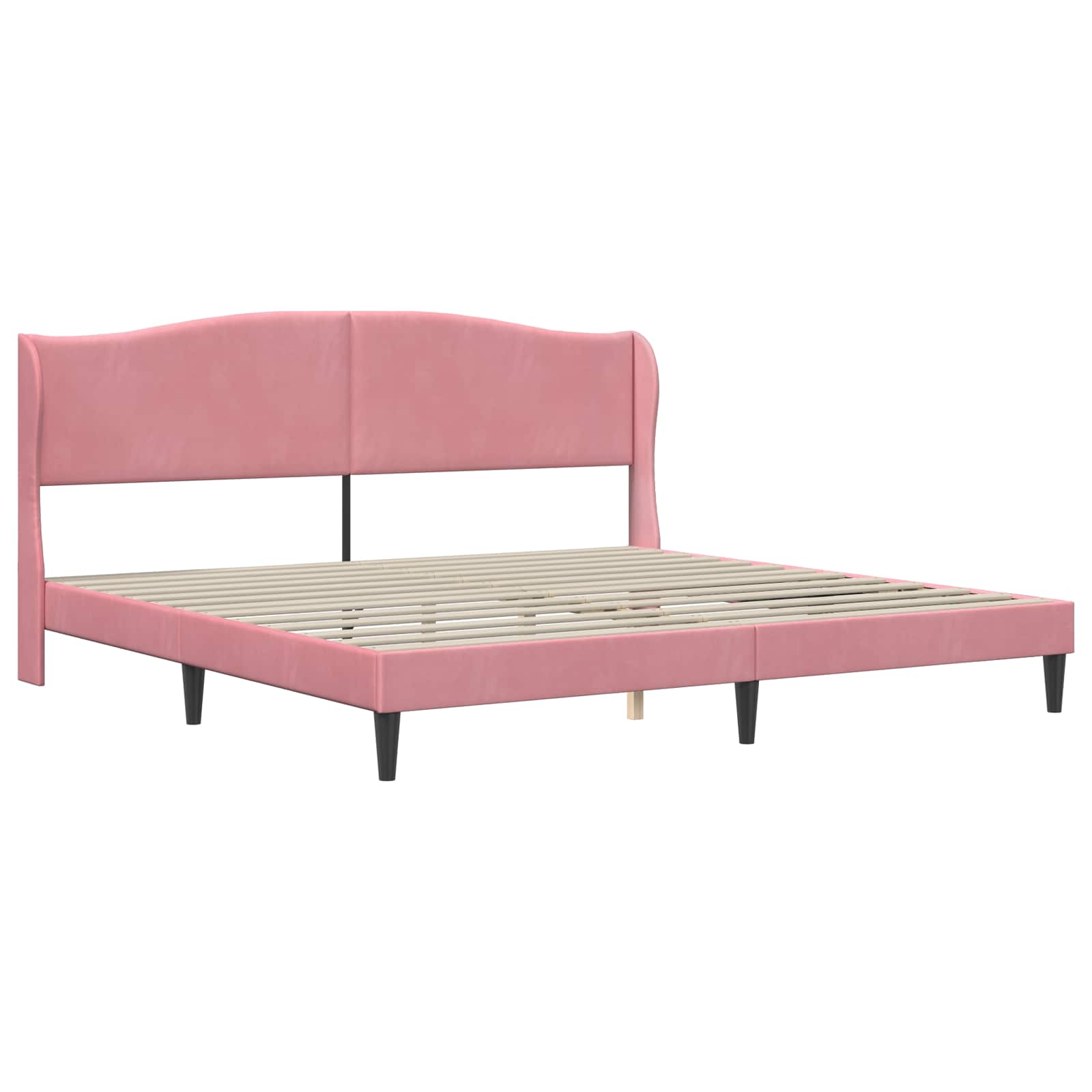 Struttura del letto con testiera Rosa 200 x 200 cm Velluto | homemem39