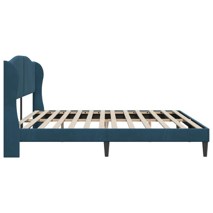 Struttura del letto con testiera Blu 200 x 200 cm Velluto | homemem39