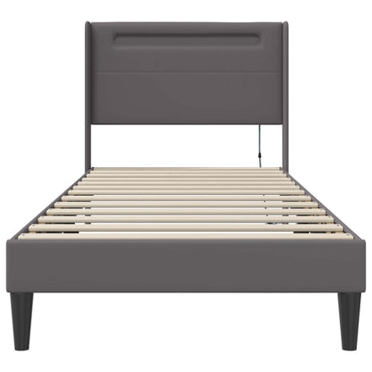 Struttura del letto con testiera Grigio 80 x 200 cm Similpelle | homemem39
