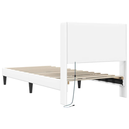 Struttura del letto con testiera Bianco 80 x 200 cm Similpelle | homemem39