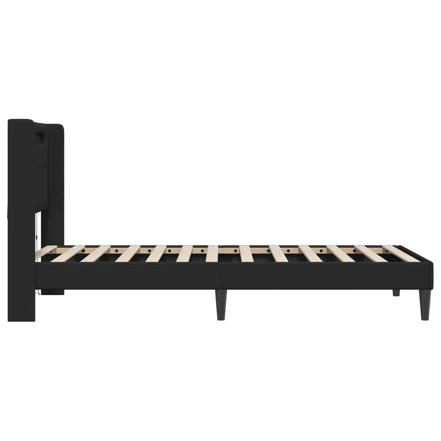 Struttura del letto con strisce LED Nero 90 x 190 cm Similpelle | homemem39