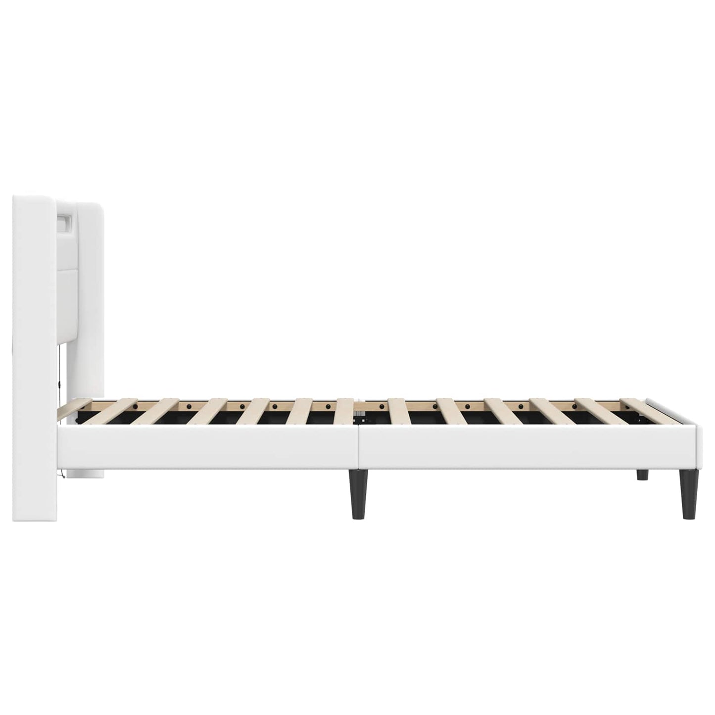 Struttura del letto con testiera Bianco 90 x 190 cm Similpelle | homemem39