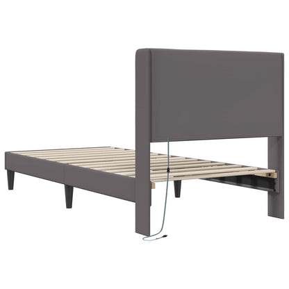 Struttura del letto con testiera Grigio 100 x 200 cm Similpelle | homemem39