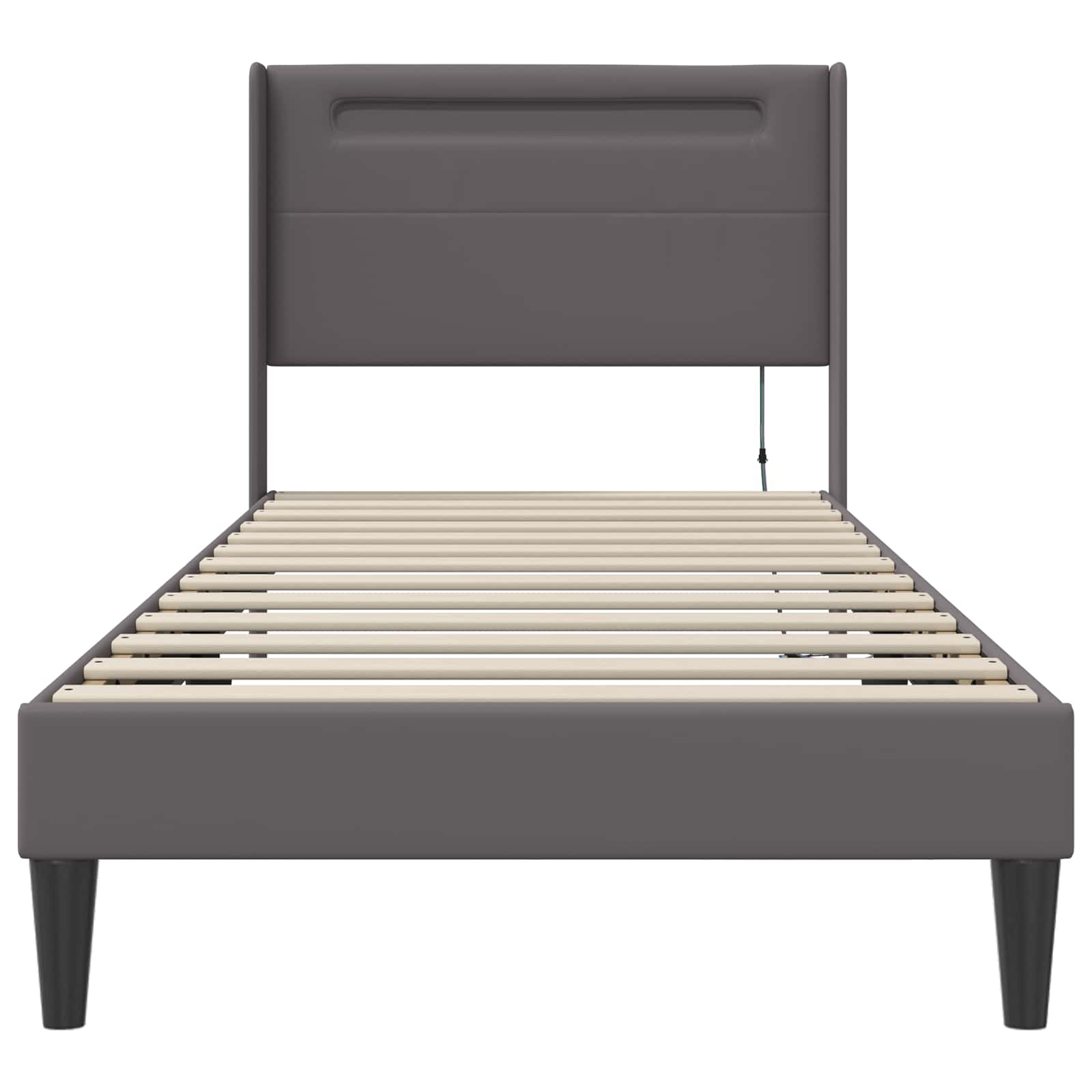 Struttura del letto con testiera Grigio 100 x 200 cm Similpelle | homemem39