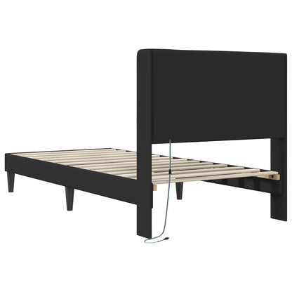 Struttura del letto con testiera Nero 100 x 200 cm Similpelle | homemem39