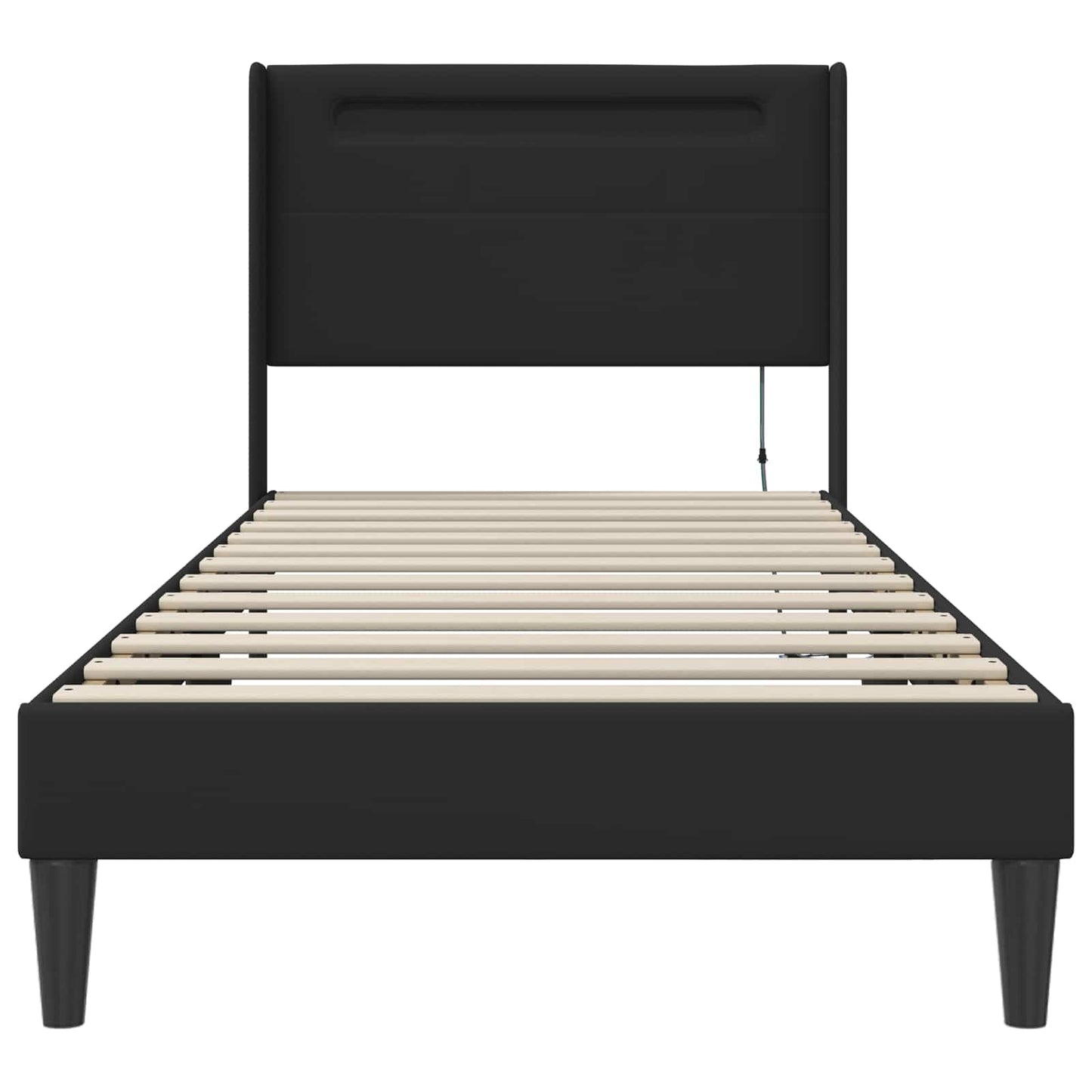 Struttura del letto con testiera Nero 100 x 200 cm Similpelle | homemem39