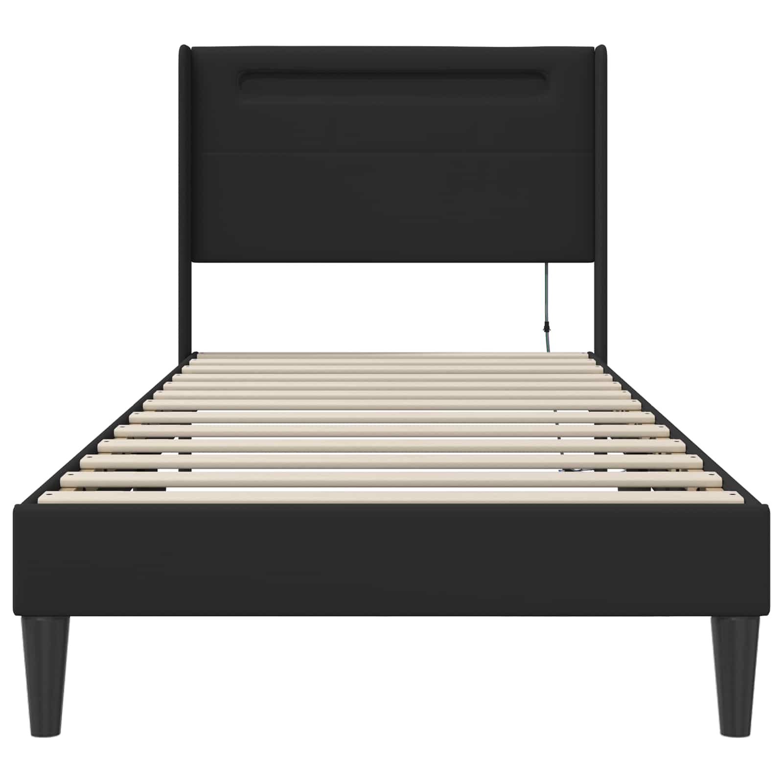 Struttura del letto con testiera Nero 100 x 200 cm Similpelle | homemem39