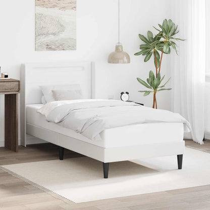 Struttura del letto con testiera Bianco 100 x 200 cm Similpelle | homemem39