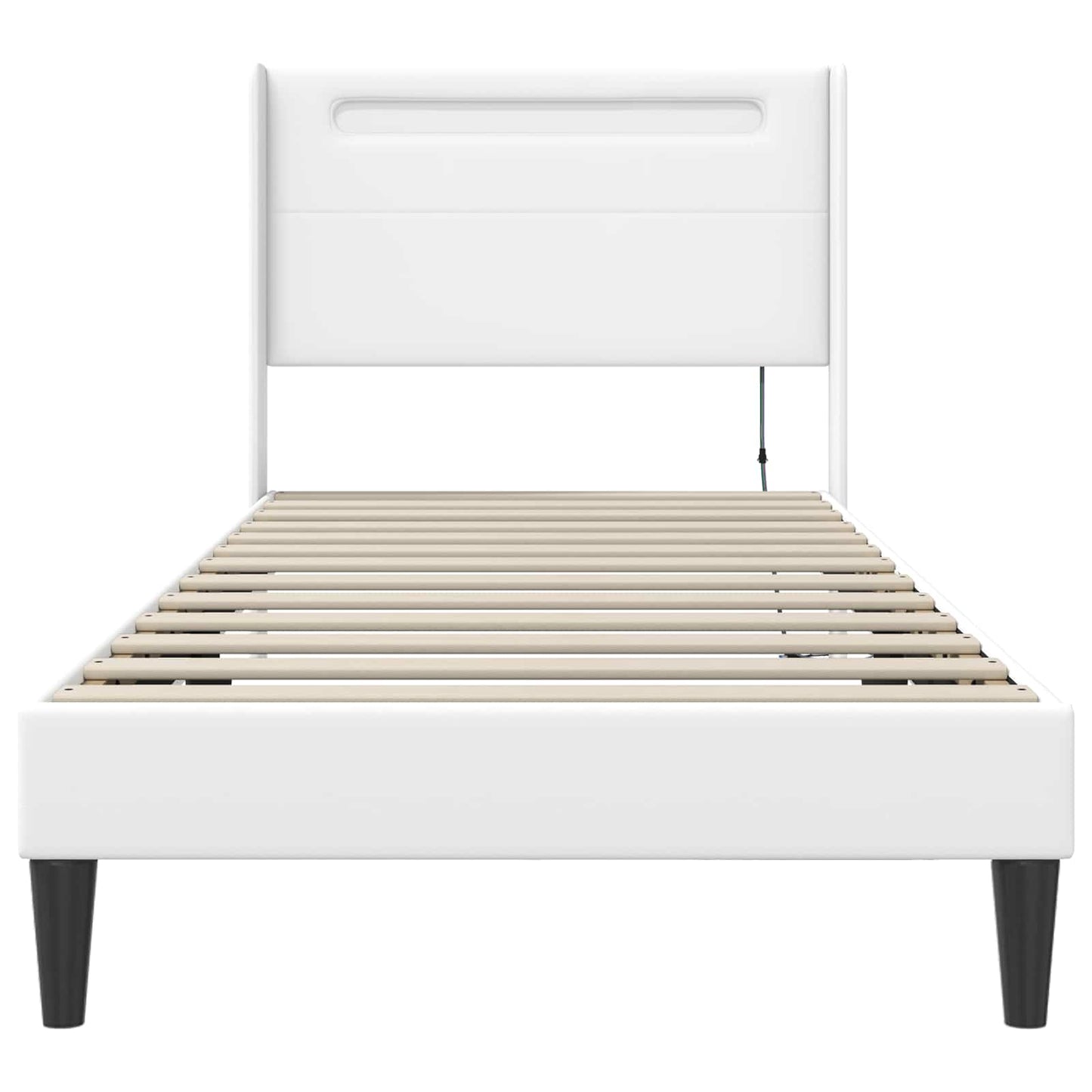Struttura del letto con testiera Bianco 100 x 200 cm Similpelle | homemem39