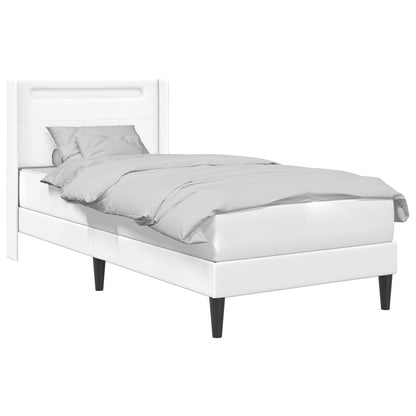 Struttura del letto con testiera Bianco 100 x 200 cm Similpelle | homemem39