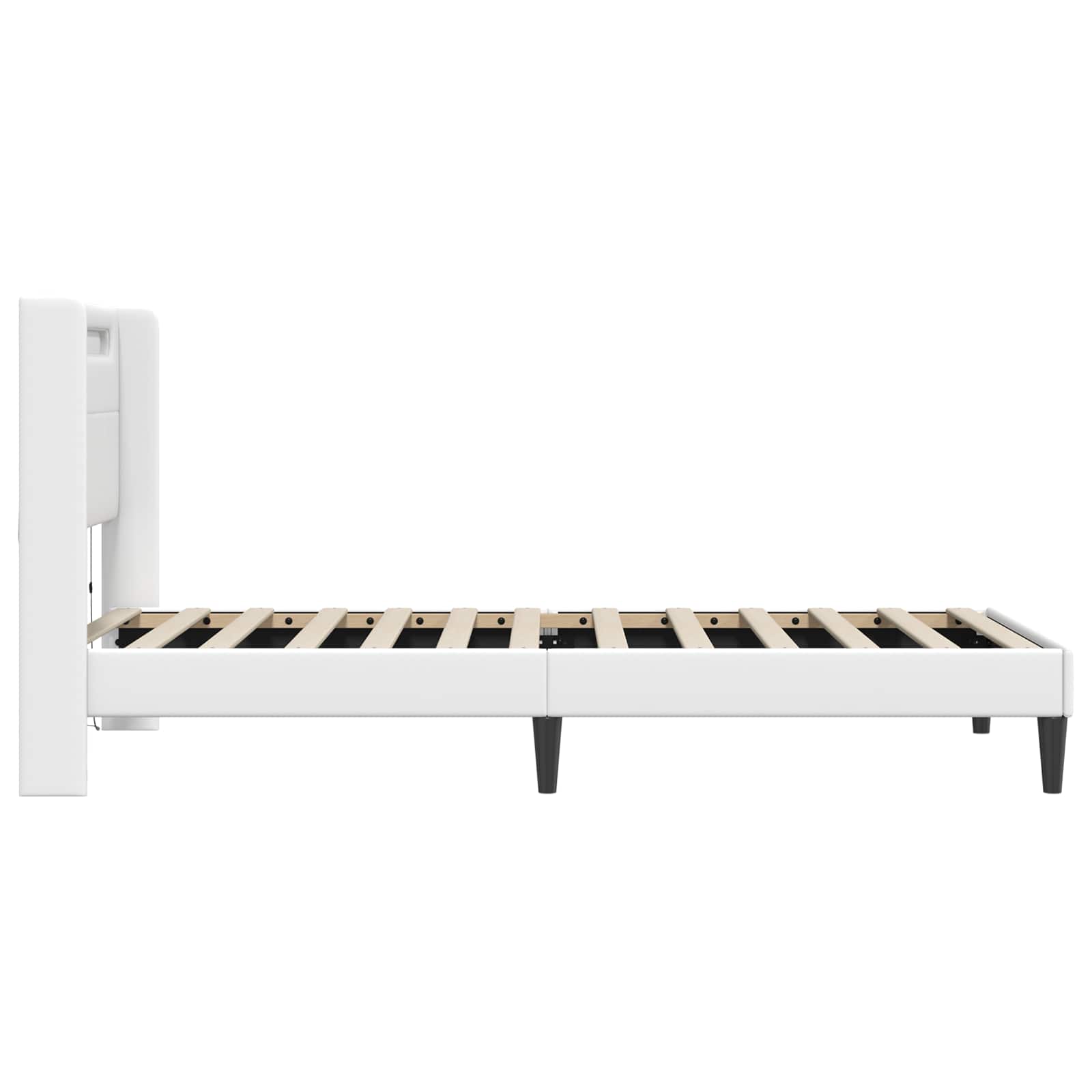 Struttura del letto con testiera Bianco 100 x 200 cm Similpelle | homemem39