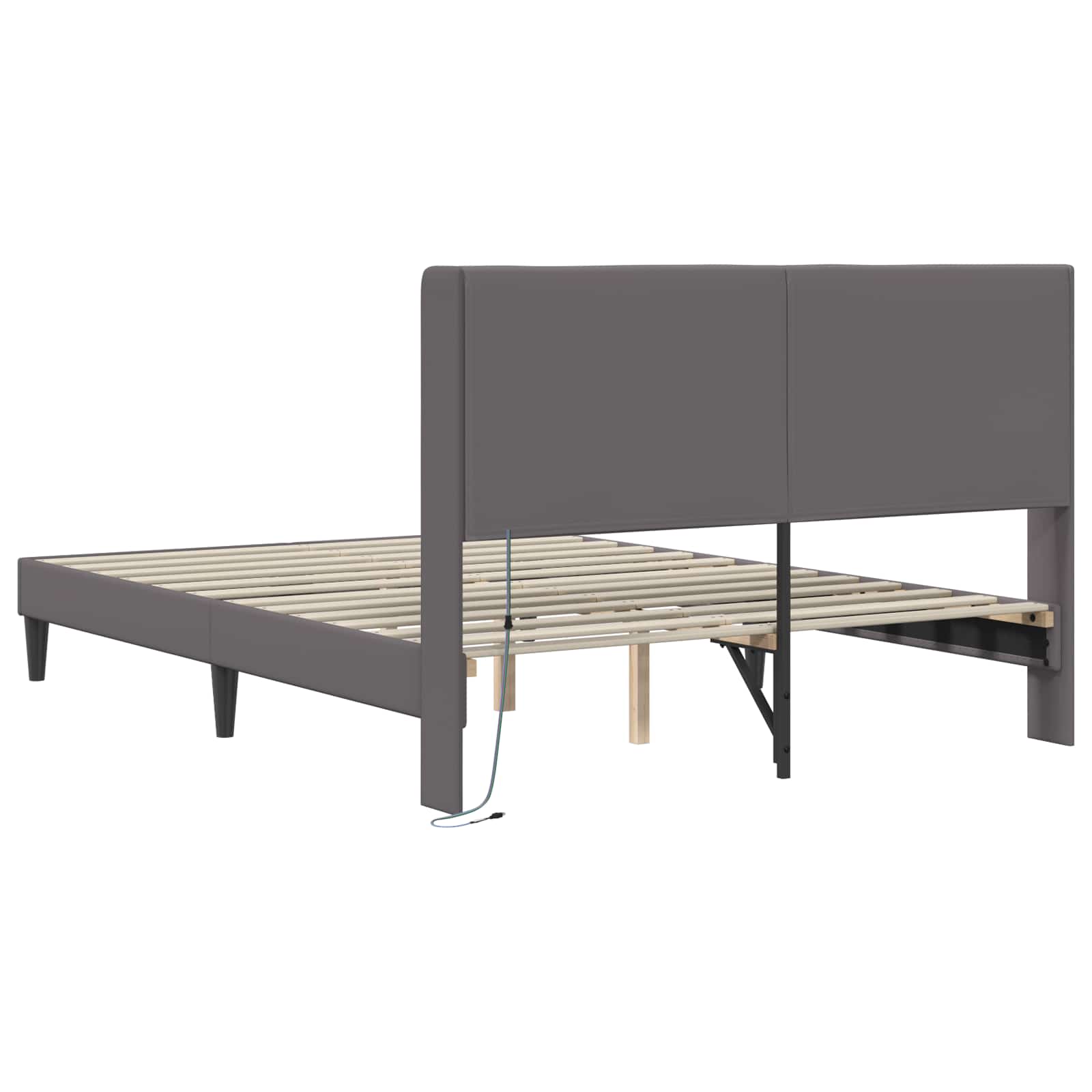 Struttura del letto con testiera Grigio 120 x 190 cm Similpelle | homemem39