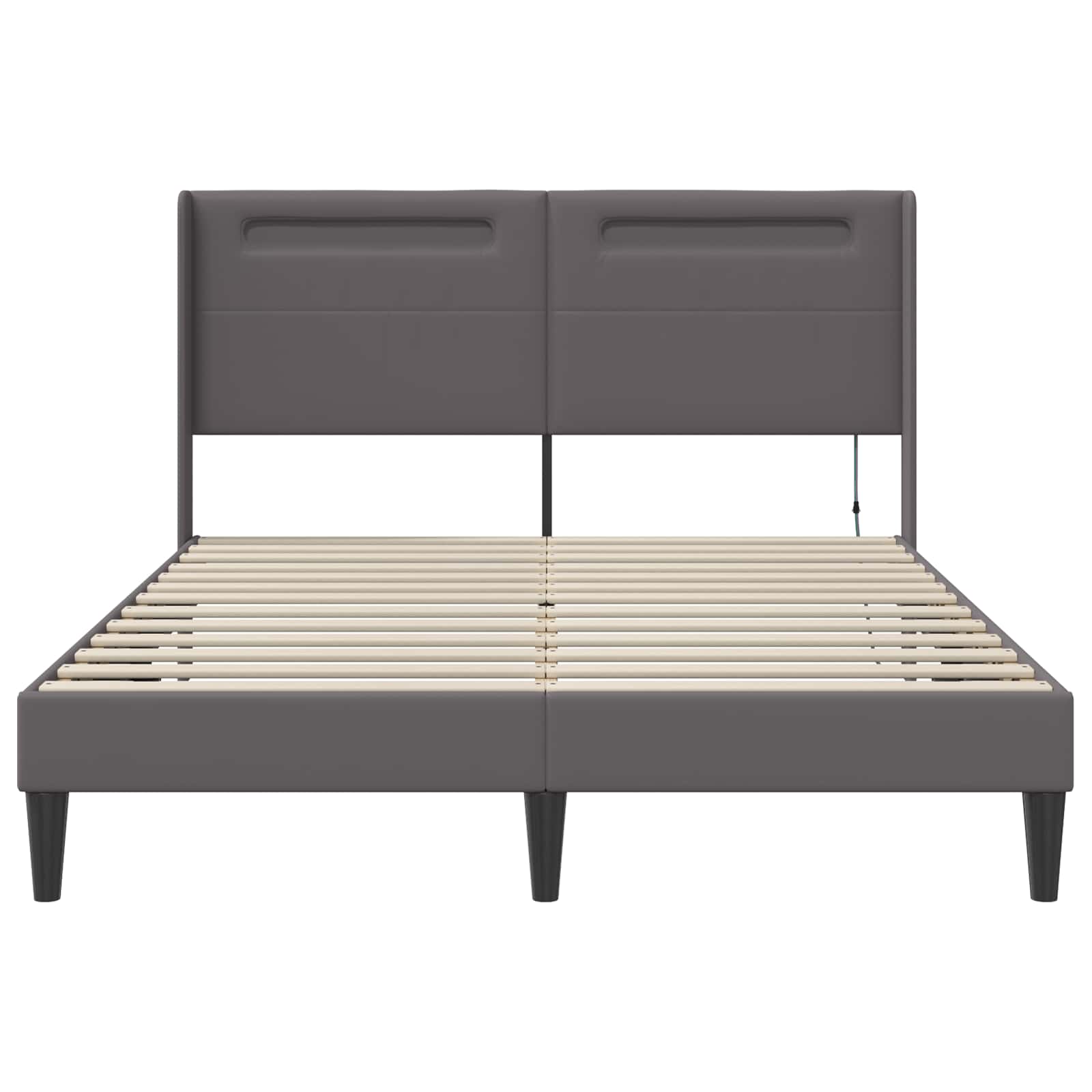 Struttura del letto con testiera Grigio 120 x 190 cm Similpelle | homemem39
