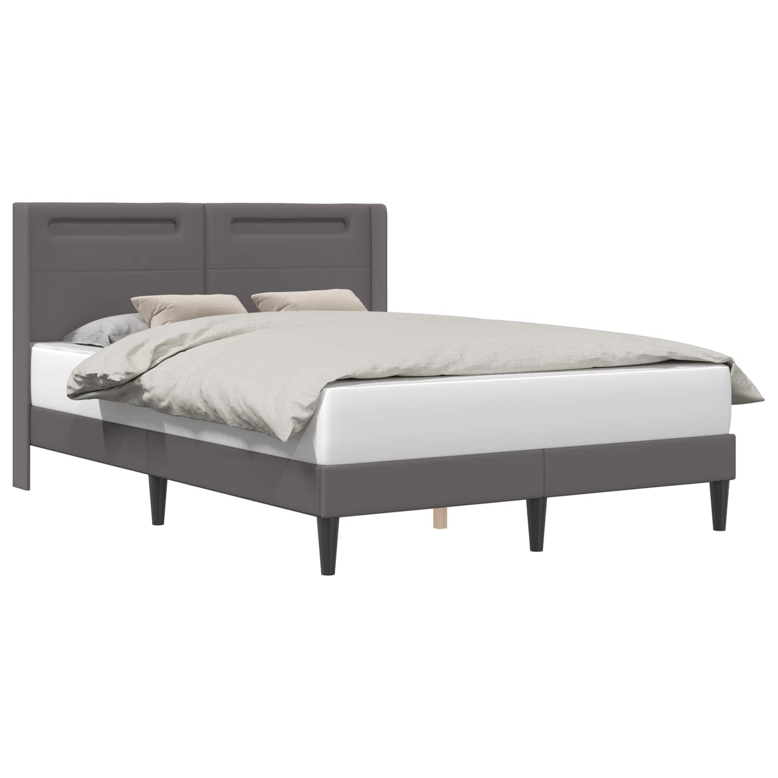 Struttura del letto con testiera Grigio 120 x 190 cm Similpelle | homemem39