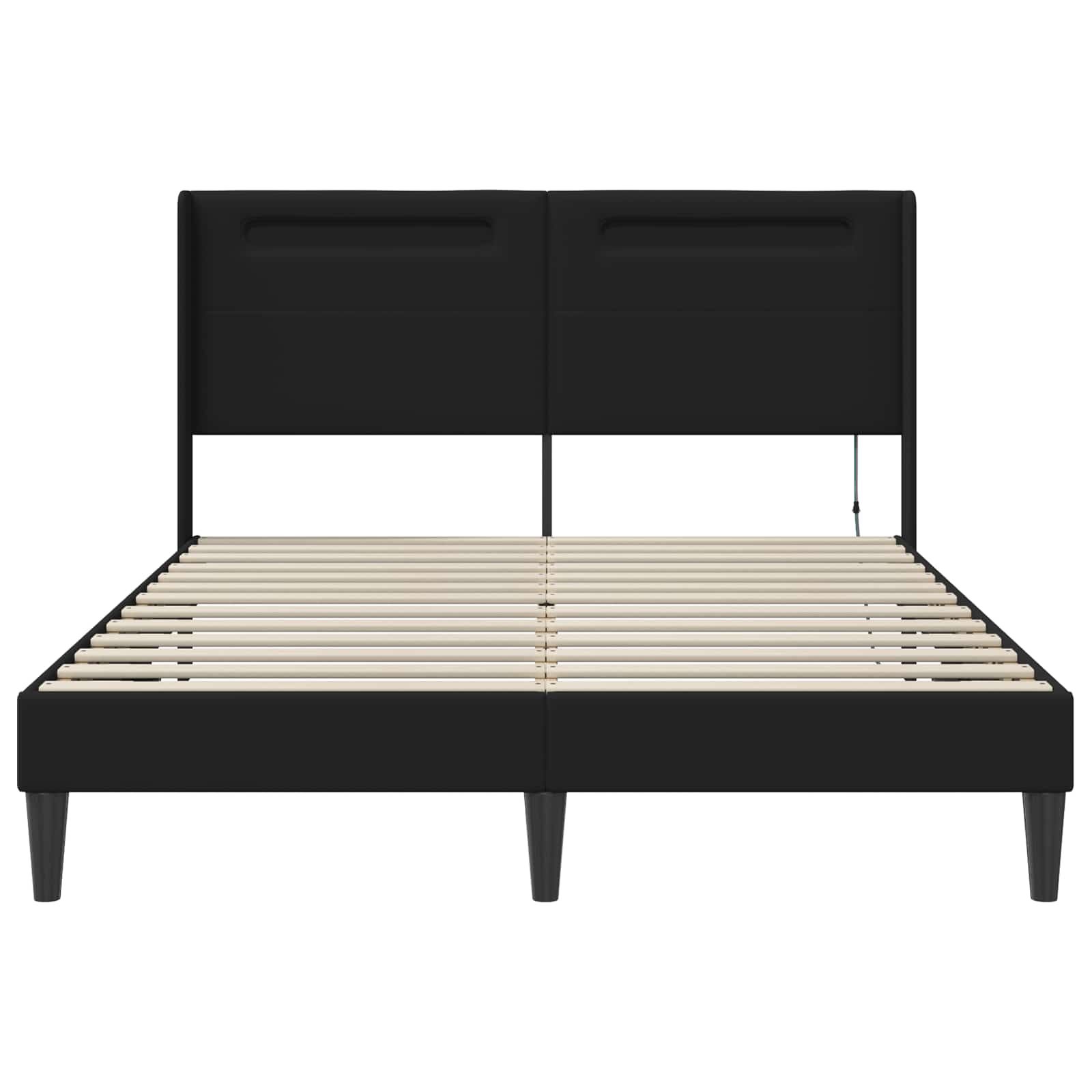 Struttura del letto con testiera Nero 120 x 190 cm Similpelle | homemem39