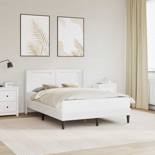 Struttura del letto con testiera Bianco 120 x 190 cm Similpelle | homemem39