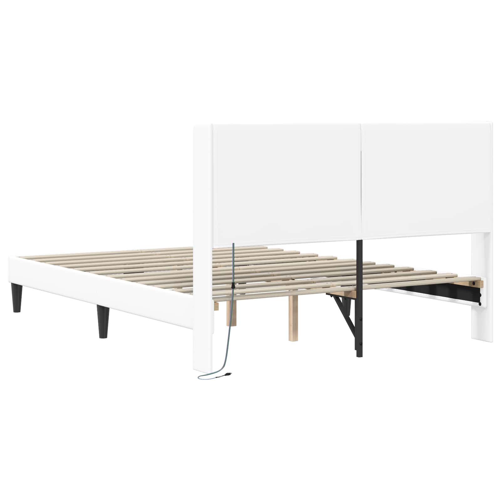 Struttura del letto con testiera Bianco 120 x 190 cm Similpelle | homemem39