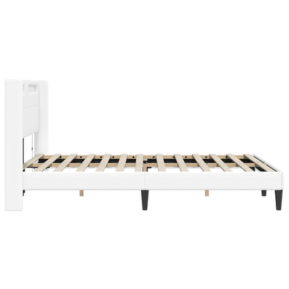 Struttura del letto con testiera Bianco 120 x 190 cm Similpelle | homemem39