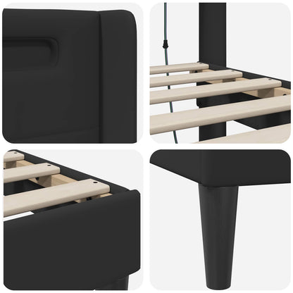 Struttura del letto con testiera Nero 120 x 200 cm Similpelle | homemem39