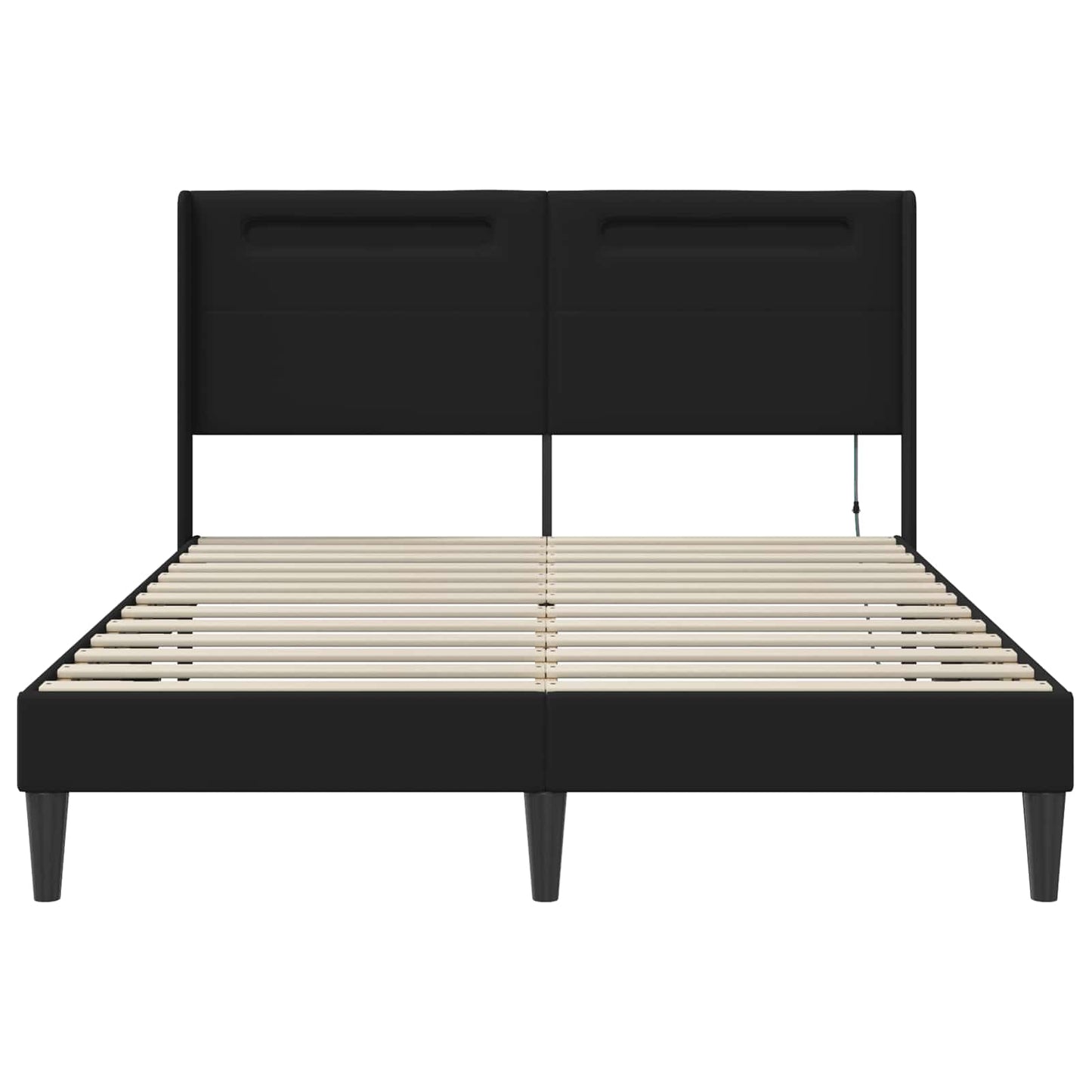 Struttura del letto con testiera Nero 120 x 200 cm Similpelle | homemem39