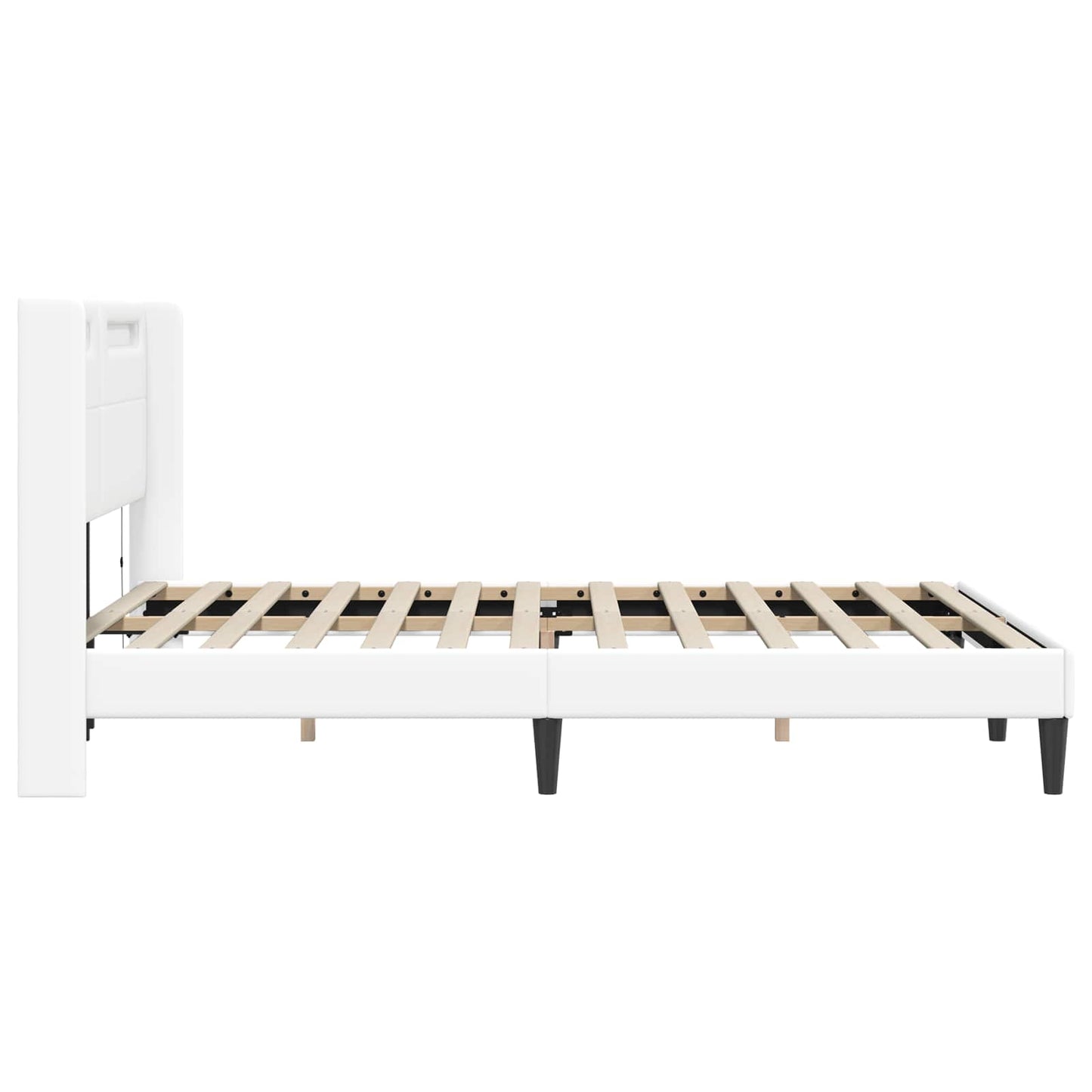 Struttura del letto con testiera Bianco 120 x 200 cm Similpelle | homemem39