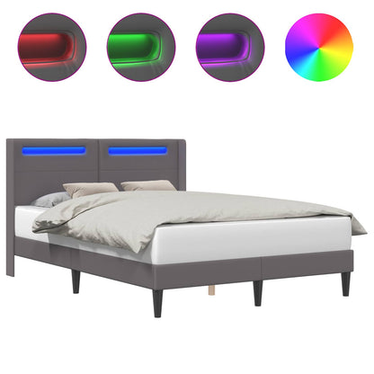 Struttura del letto con testiera Grigio 140 x 190 cm Similpelle | homemem39