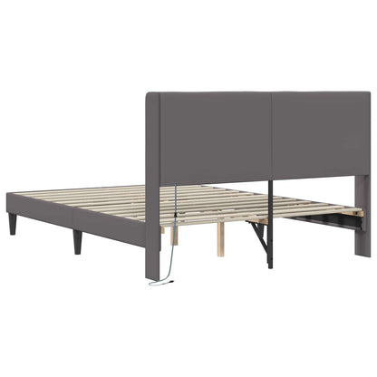 Struttura del letto con testiera Grigio 140 x 190 cm Similpelle | homemem39
