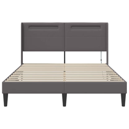 Struttura del letto con testiera Grigio 140 x 190 cm Similpelle | homemem39