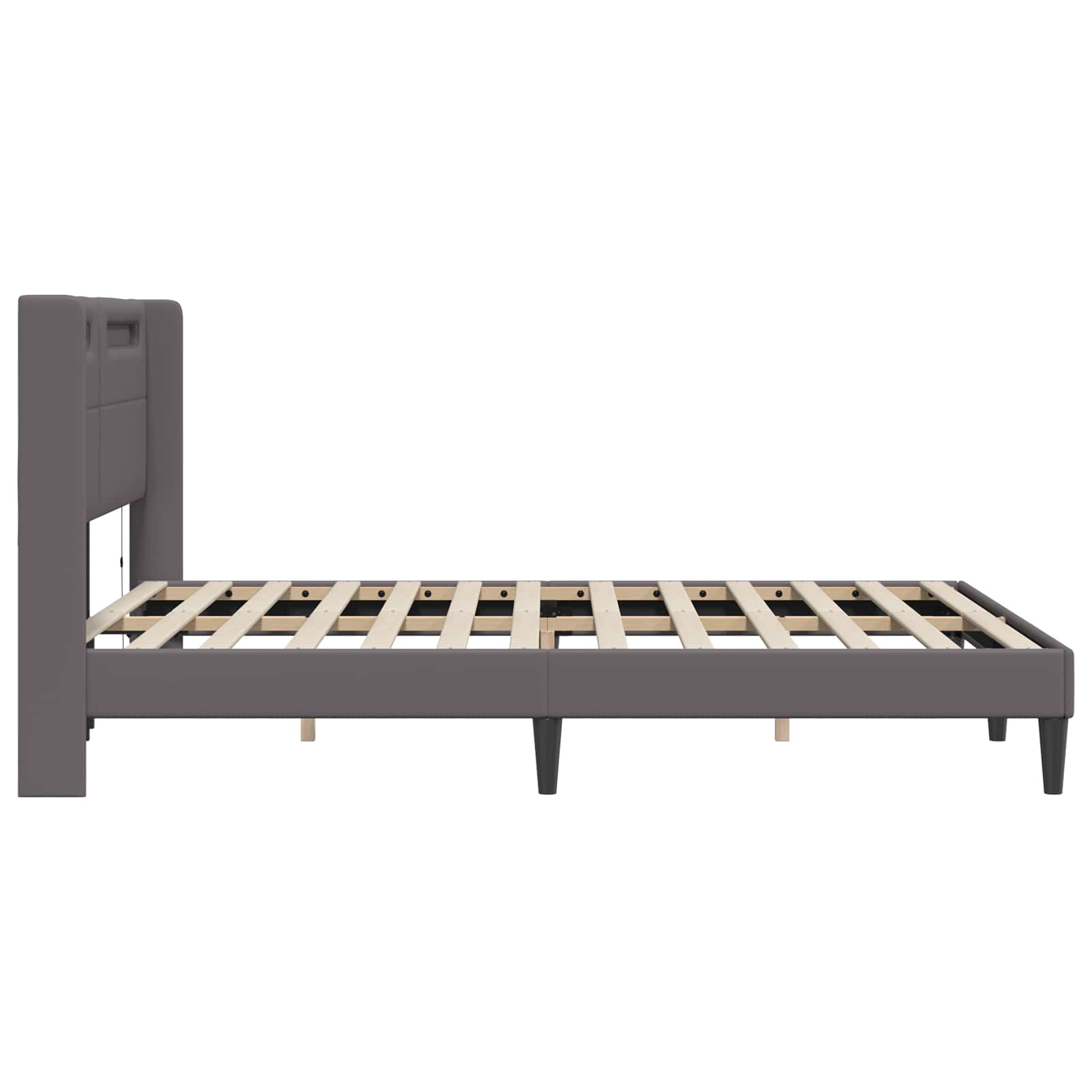 Struttura del letto con testiera Grigio 140 x 190 cm Similpelle | homemem39