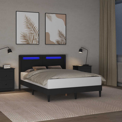 Struttura del letto con testiera Nero 140 x 190 cm Similpelle | homemem39