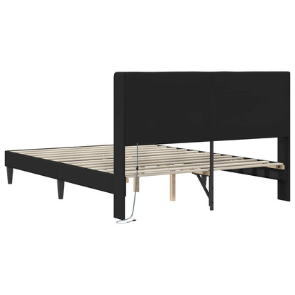 Struttura del letto con testiera Nero 140 x 190 cm Similpelle | homemem39