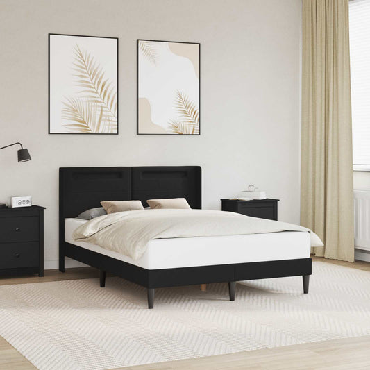 Struttura del letto con testiera Nero 140 x 200 cm Similpelle | homemem39