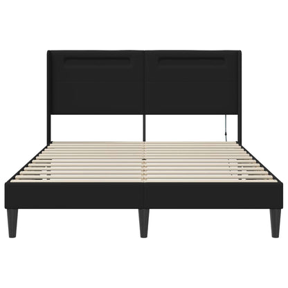 Struttura del letto con testiera Nero 140 x 200 cm Similpelle | homemem39