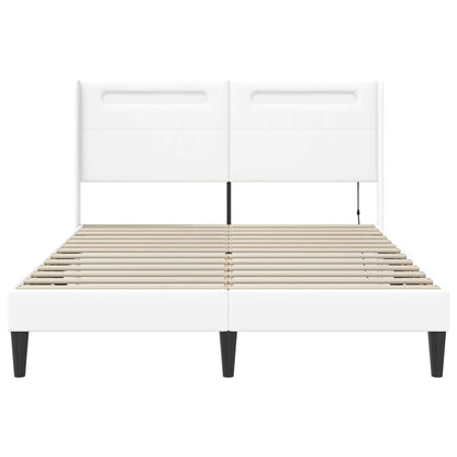 Struttura del letto con testiera Bianco 140 x 200 cm Similpelle | homemem39