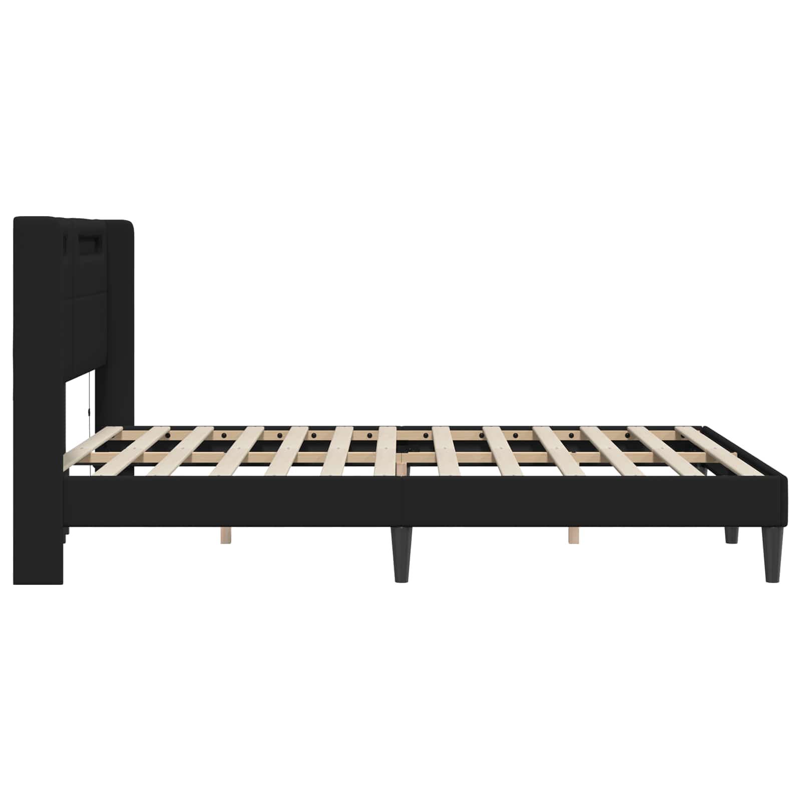 Struttura del letto con testiera Nero 160 x 200 cm Similpelle | homemem39
